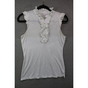 Lilly Pulitzer 100% Pima Cotton Ruffle Sleeveless Top-Size Small